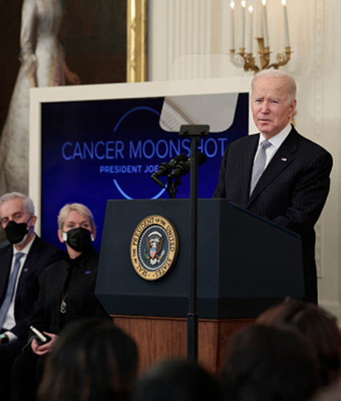 President Joe Biden making a Cancer Moonshot speech