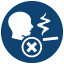 Icon illustration of an adult head breathing in smoke from someone else's cigarette with a large X over the situation. It is indicating not to breathe in second-hand smoke.