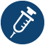 Icon illustration of a need and syringe.